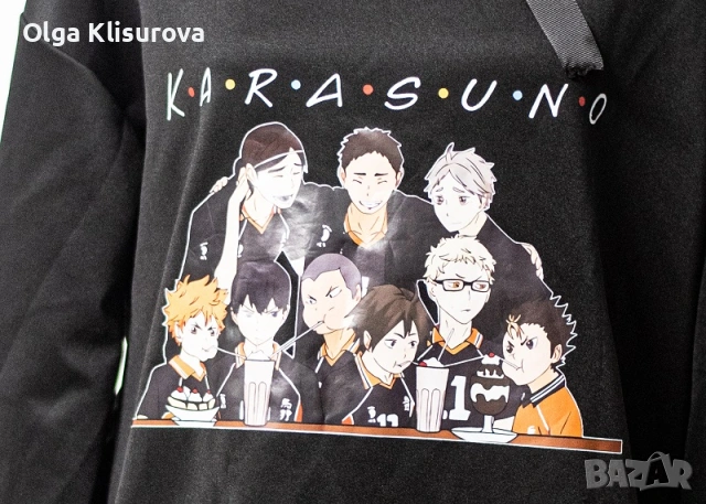 Аниме худи – Karasuno (Haikyuu!!), снимка 2 - Суичъри - 54277463