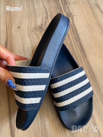 Оригинални синьо/бели чехли adidas Adilette ! 39 н, снимка 6 - Маратонки - 46286667