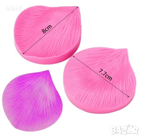 2 бр Огромни релефни листа листо Роза силиконов молд вейнър вайнър украса декор фондан шоколад торта, снимка 6 - Форми - 23414354