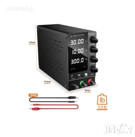 ANIMABG DC лабораторен захранващ блок станция, 120V, 3A, 300W, Черен, снимка 3 - Друга електроника - 49763193