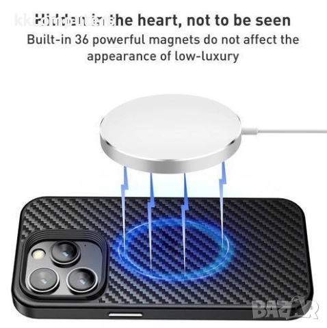Калъф Wlons Kevlar MagSafe + стойка / Черен / за iPhone 16 6.1 Баркод : 3133034, снимка 2 - Калъфи, кейсове - 52433691
