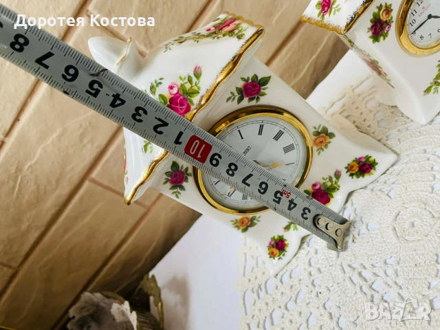 ROYAL ALBERT красиви часовници от костен порцелан от Англия, снимка 10 - Антикварни и старинни предмети - 53881745