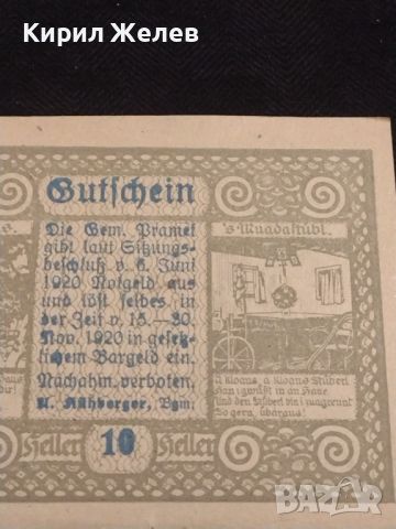 Банкнота НОТГЕЛД 10 хелер 1920г. Австрия перфектно състояние за КОЛЕКЦИОНЕРИ 44971, снимка 6 - Нумизматика и бонистика - 45544161