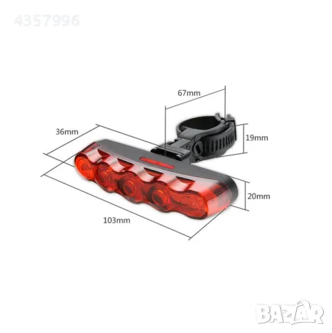  5 LED задна светлина за велосипед , снимка 2 - Аксесоари за велосипеди - 49095324