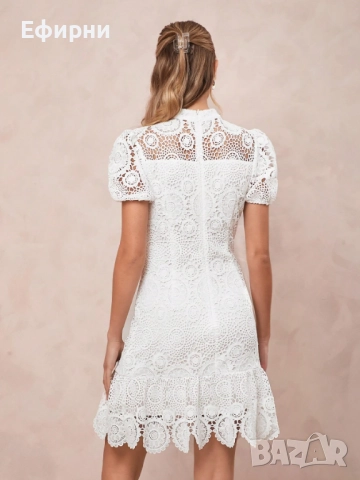 Бяла рокля, Дантелена рокля, снимка 4 - Рокли - 51440276