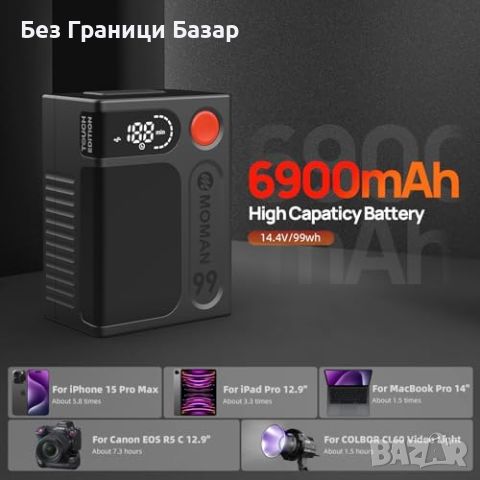 Нова Moman Power 99Wh V-Mount: Мултифункционална, Преносима Батерия, снимка 4 - Друга електроника - 45193779