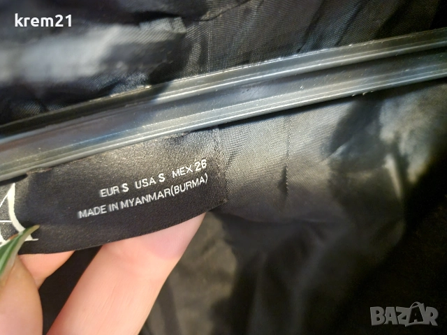 Zara S дамско черно палто, снимка 3 - Палта, манта - 52865525