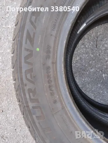 Летни гуми 215/60/R 16 - 2 брой Бричстоун , снимка 2 - Гуми и джанти - 49817791