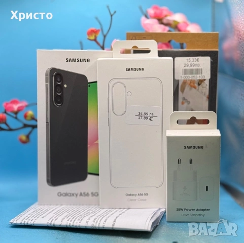НОВ!!! Samsung Galaxy A56, 8GB RAM, 128GB, 5G, Awesome Graphite + аксесоари 