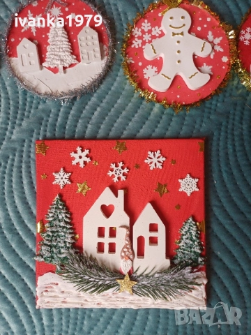 Коледни пана 18,2/25,7см и 15/15см, снимка 4 - Коледни подаръци - 48430736