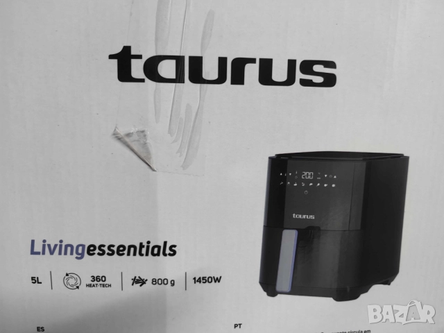Taurus Living Essentials – фритюрник с горещ въздух (Air Fryer), 5L, 1450W, снимка 2 - Друга електроника - 51895286