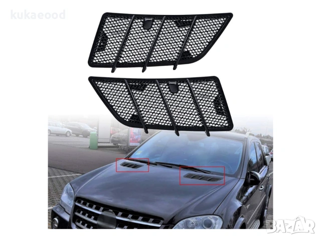 Решетка на преден капак за Mercedes ML W164 Facelift, снимка 4 - Части - 54067867