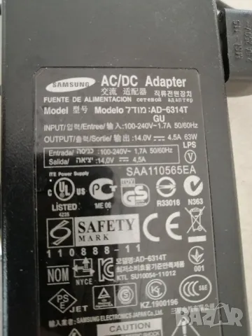 Захранване SAMSUNG AD-6314T 14V, 4.5A, снимка 3 - Кабели и адаптери - 49110360