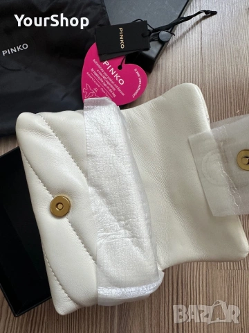 Чисто нова чанта Pinko micro puff бяла, снимка 4 - Чанти - 54048776