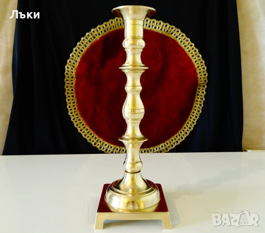 Бронзов свещник Japan,позлата,печат. , снимка 2 - Антикварни и старинни предмети - 53773190