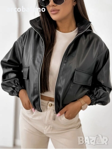 Дамско преходно яке от еко кожа VIANNE, 2цвята , снимка 12 - Якета - 54228058