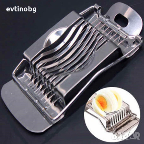 Уред за ръчно рязане на варени яйца от неръждаема стомана, снимка 2 - Аксесоари за кухня - 53890185