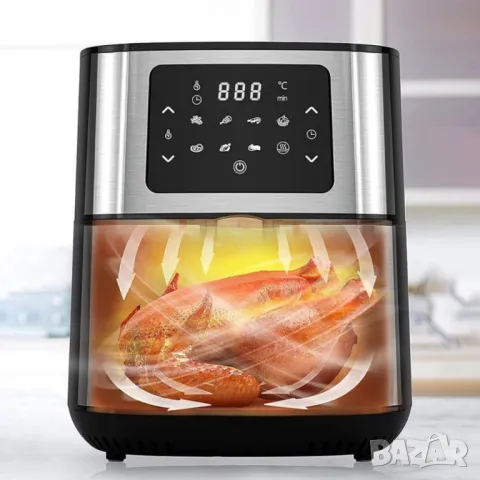 Фритюрник AirFry er Voltz OV51980M, 1400W, 5.5л., Горещ въздух, Таймер, до 200°C,, снимка 3 - Други стоки за дома - 47231520