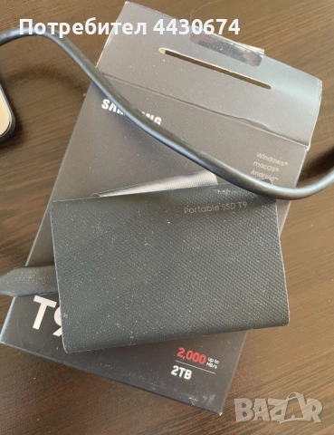 Portable SSD Samsung T9 2 TB, снимка 2 - Твърди дискове - 52623355