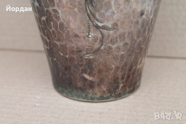 Посребрена кована ваза, снимка 4 - Антикварни и старинни предмети - 45861271