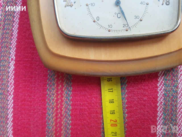 Немски барометър с термометър, снимка 5 - Антикварни и старинни предмети - 53433305