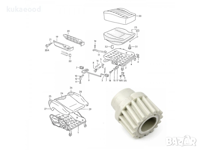 Зъбно колело за задвижване на седалка на Infiniti QX56, снимка 5 - Части - 54080805