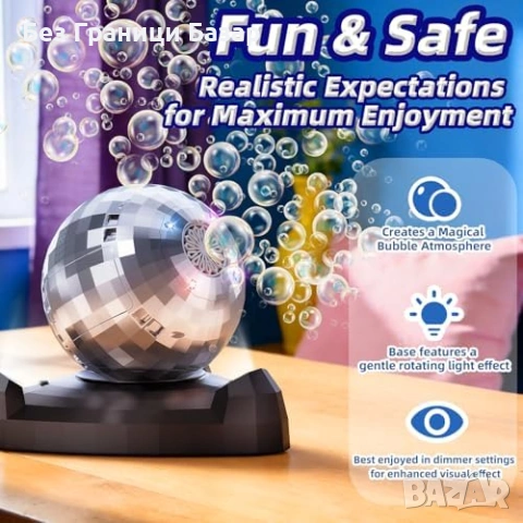 Нова автоматична машина за балони за деца с LED и 360 ротация парти играчка, снимка 7 - Други - 54225803