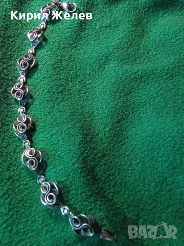 ИЗУМИТЕЛНО КРАСИВА АРТ СРЕБЪРНА ГРИВНА СРЕБРО 925 с БЯЛА ПОЗЛАТА Закопчалка БЛАГОРОДНА СТОМАНА 47484, снимка 14 - Гривни - 48492785