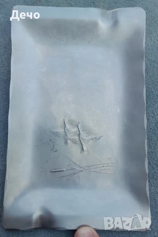 20x12.5см Ръчно кован Атрактивен неръждаем пепелник тавичка за ядки Wengell August Forge, снимка 3 - Антикварни и старинни предмети - 50953607