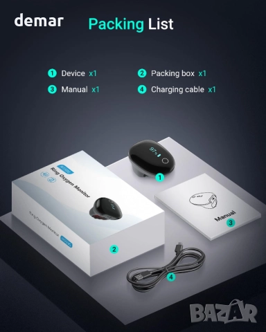 HOLFENRY Bluetooth монитор за SpO2, пулс и перфузионен индекс, снимка 8 - Друга електроника - 51735184