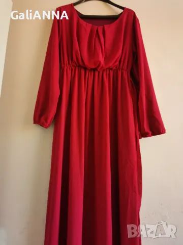СТРАХОТНА ДЪЛГА ЧЕРВЕНА РОКЛЯ XL-2XL, снимка 3 - Рокли - 49610615