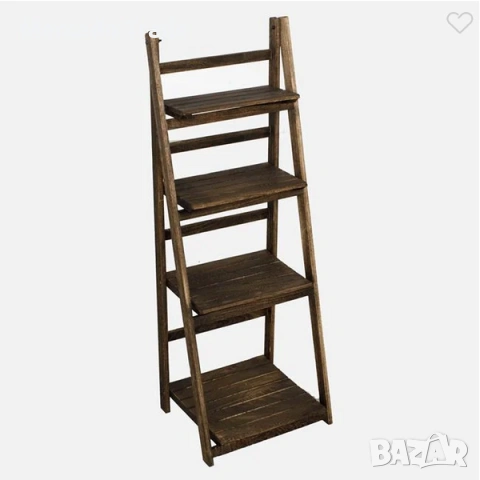 Декоративна поставка за цветя Mercado Trade, Дърво, Кафяв, 4 рафта  , снимка 2 - Градински мебели, декорация  - 54149988