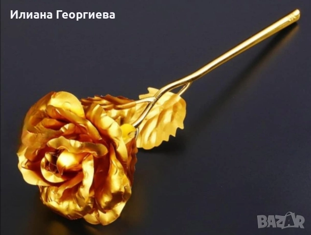 Елегантна роза с 24К златно покритие 8 лв., снимка 2 - Декорация за дома - 51756211