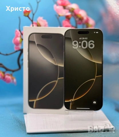 ГАРАНЦИОНЕН!!! Apple iPhone 16 Pro, 128GB, 5G, Natural Titanium  