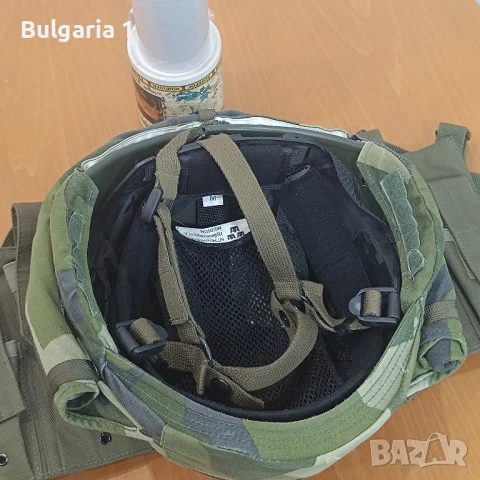 шведска каска от 1990г с падащ чохъл и тактическа сбруя , снимка 6 - Екипировка - 50831449