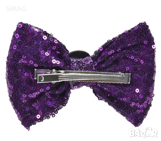 Halloween шнола за коса панделка с лилави пайети и духче, 12 см_1255913, снимка 2 - Шноли, диадеми, ленти - 52100150