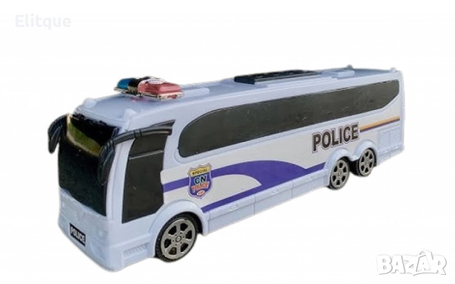 Полицейски автобус с реалистичен дизайн, снимка 2 - Коли, камиони, мотори, писти - 52745100