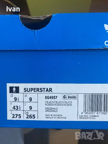 Обувки Adidas Superstar 43 и 1/3, снимка 5 - Маратонки - 48626193