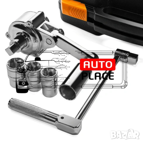 Механичен редукторен гайковерт 1/2″ с 3 вложки (камъни) StahlMayer