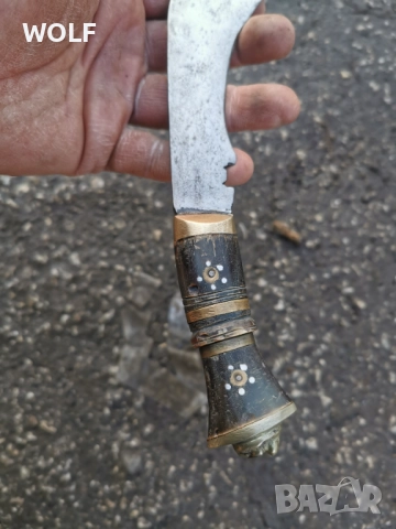 Кукри оригинал рог, месинг седеф, снимка 3 - Антикварни и старинни предмети - 52930743