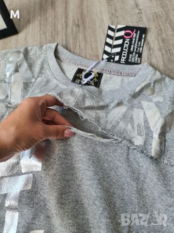 НОВА блуза / блузон в сребро на намаление , снимка 2 - Блузи с дълъг ръкав и пуловери - 45607993