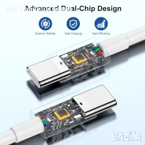 Нови 2 броя Кабел USB C към USB C 3м 60W Бързо Зареждане за iPhone MacBook iPad, снимка 3 - Аксесоари за Apple - 45366682