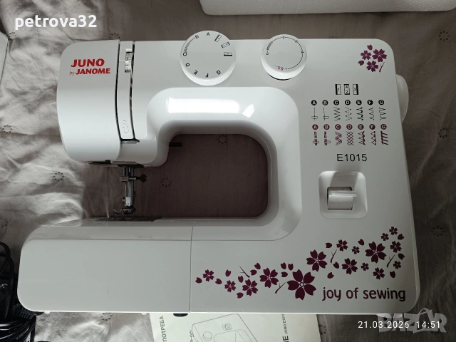 Шевна машина Juno by Janome E1015, снимка 5 - Шевни машини - 53937802