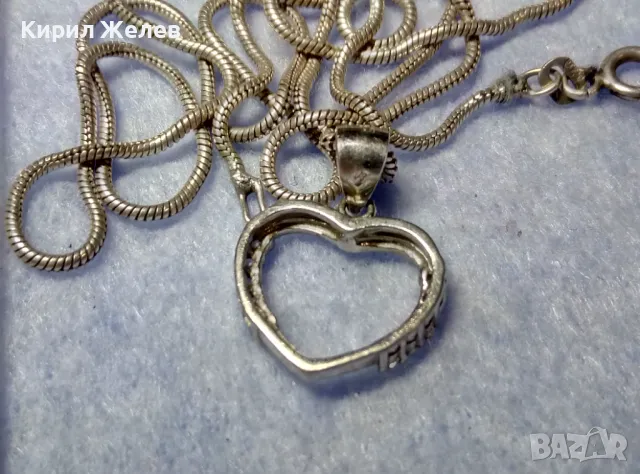 СКЪПОЦЕНЕН БЕЛ ЕПОК СТИЛ СРЕБЪРЕН ПЕНДАНТ СЪРЧИЦЕ РОДИРАНО СРЕБРО с ЦИРКОНИ и СРЕБЪРНА ВЕРИЖКА 49543, снимка 2 - Колиета, медальони, синджири - 50335161