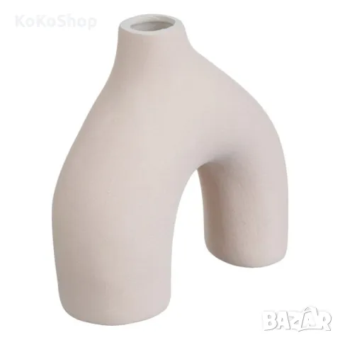 Ваза-10x4x10.2 см./бяла ваза/керамична ваза/, снимка 2 - Вази - 49689582