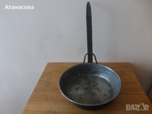 Стар голям меден тиган 1930 г, снимка 2 - Антикварни и старинни предмети - 53581896