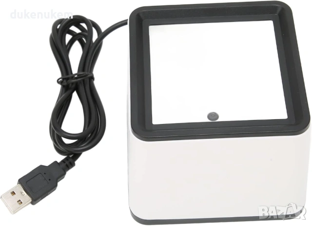 Кабелен USB баркод скенер ASHATA – 1D/2D, настолен (hands-free), снимка 6 - Друго търговско оборудване - 53110075