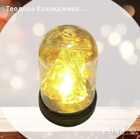 Кристална коледна стъкленица с LED светлина, снимка 1 - Лед осветление - 47775793