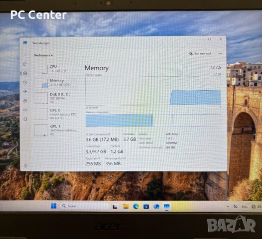 Геймърски лаптоп ACER Nitro 5, AMD Ryzen 5 5600H, RTX 3060, 16GB ram, снимка 4 - Лаптопи за игри - 52909719