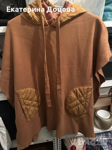Пончо цвят камел, снимка 3 - Рокли - 53530365
